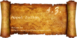 Appel Zoltán névjegykártya